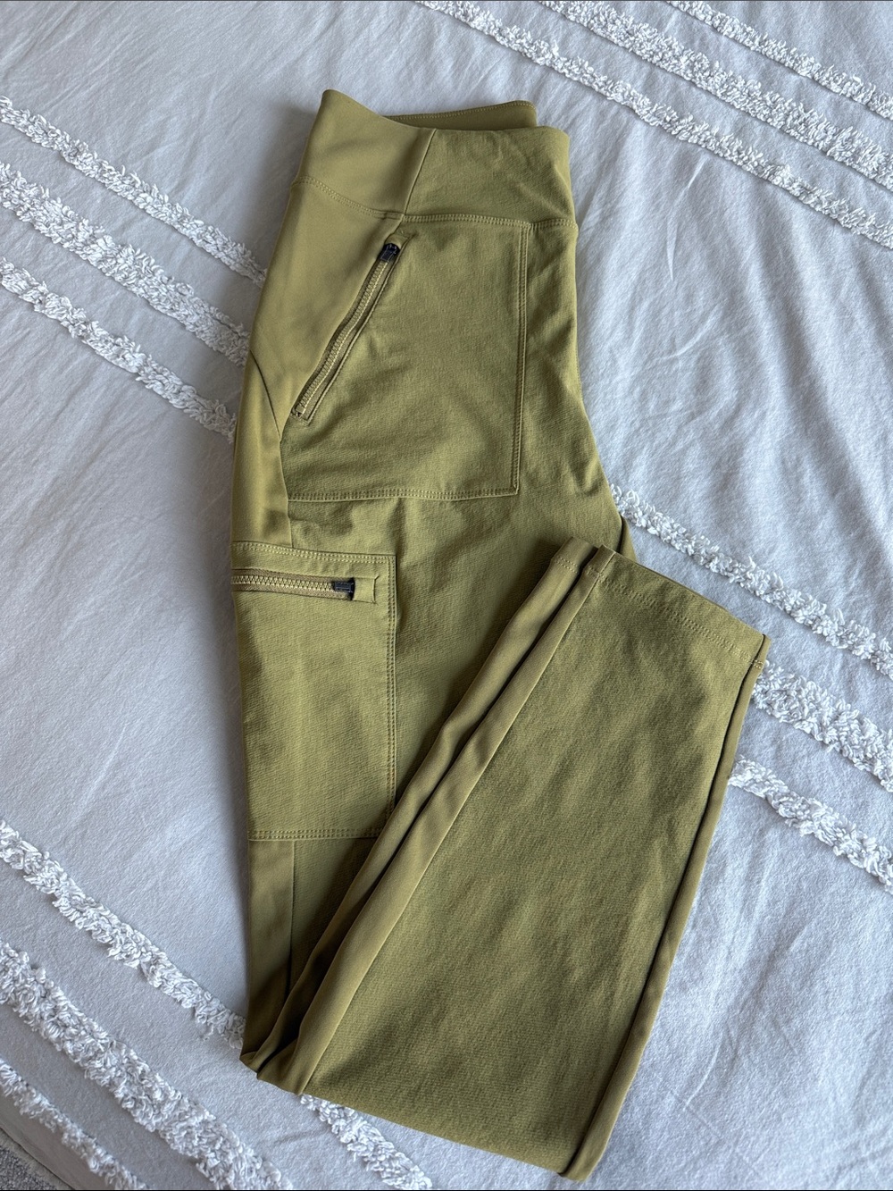 Athleta Olive Green Cargo Knit Pants
